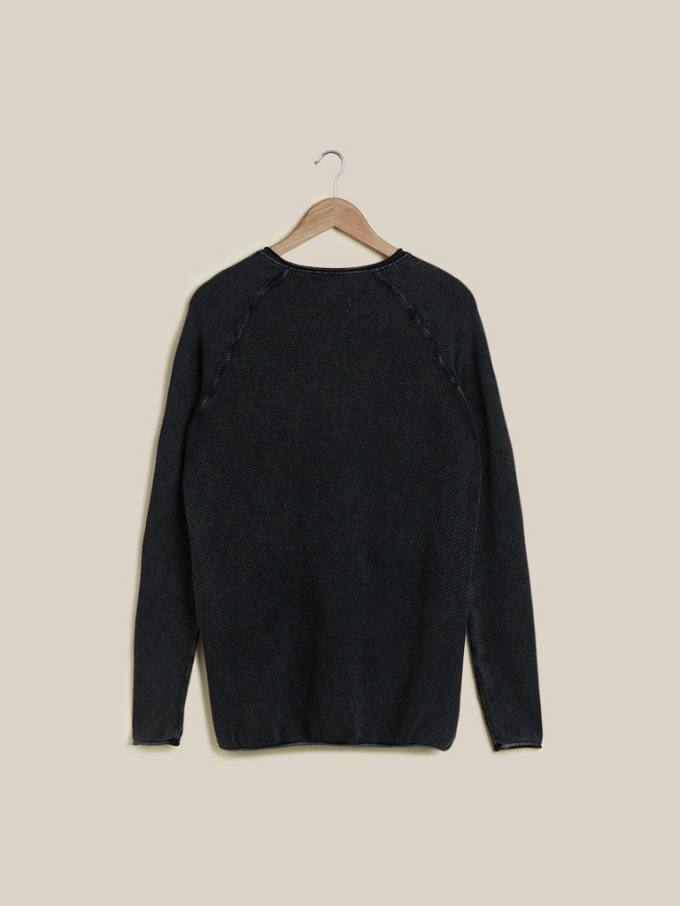 ETA Charcoal Cotton Slim Fit Sweater - Image 3