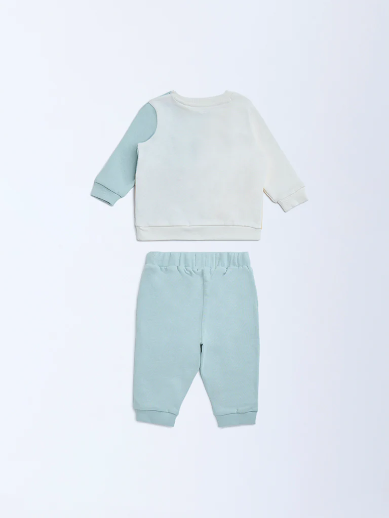 HOP Baby Boys Multicolour Animal Design Cotton T-Shirt and Joggers Set - Image 3