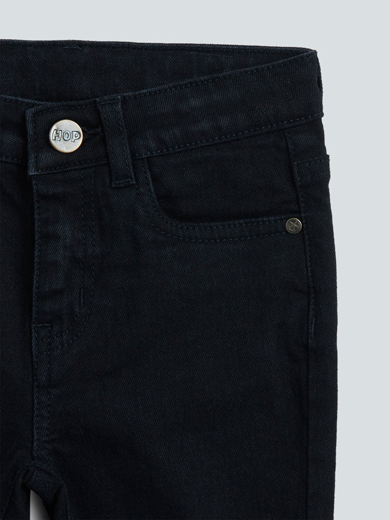 HOP Kids Black Slim-Fit Mid- Rise Jeans - Image 3