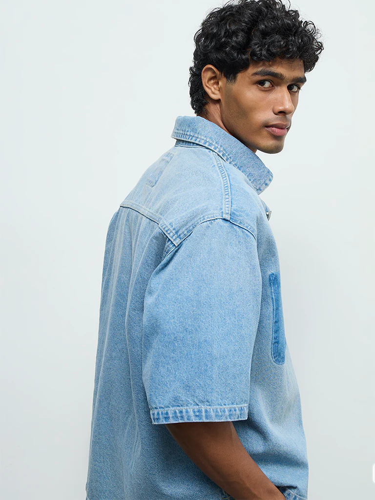 Nuon Blue Relaxed-Fit Denim Shirt - Image 5