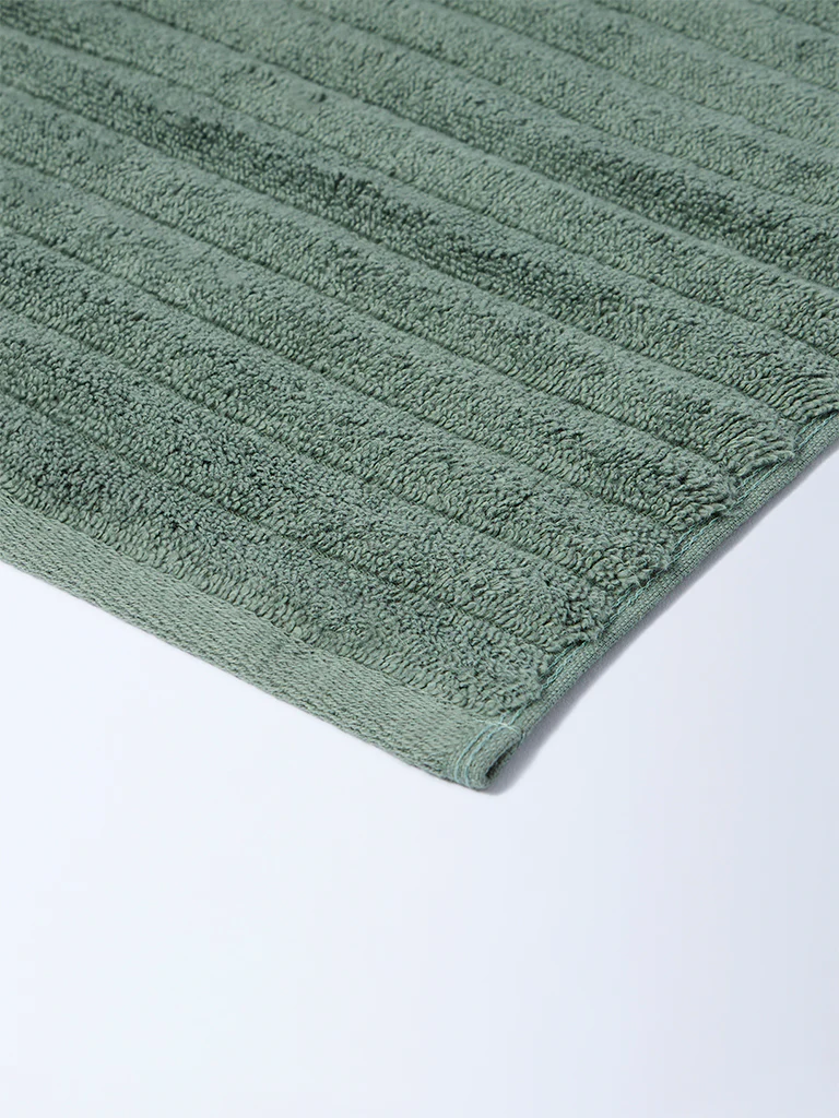 Westside Home Green Self-Striped Bath Sheet - Image 3