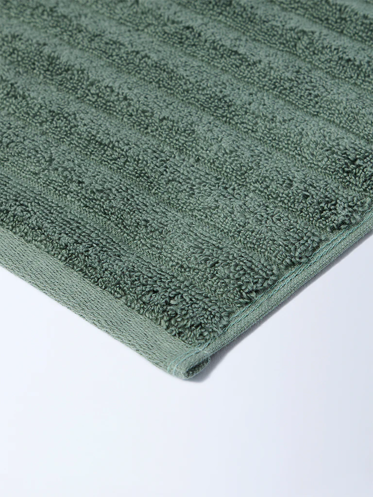 Westside Home Green Self-Striped Bath Towel - Image 3