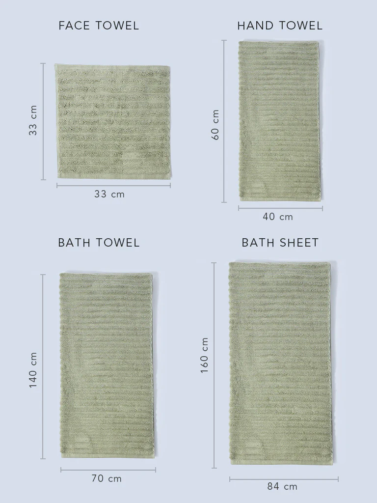 Westside Home Sage Self-Striped Face Towel (Set of 2) - Image 5
