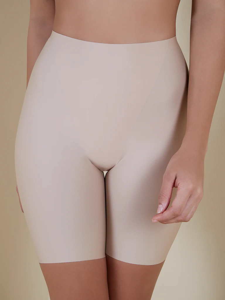 Wunderlove Beige High-Rise Shaping Shorts - Image 3
