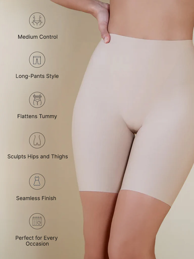 Wunderlove Beige High-Rise Shaping Shorts - Image 4